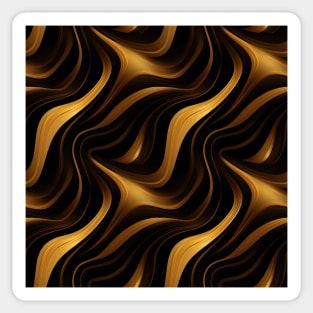 Golden Harmony: Abstract Stripes in Luxe Gold Sticker